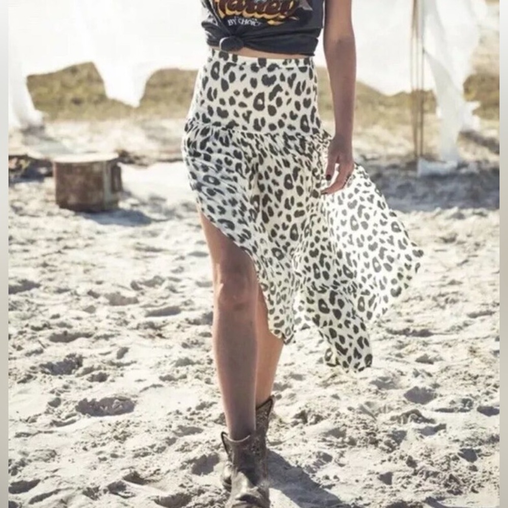 Spell True Romance White Leopard Maxi Skirt